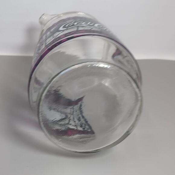 Coca-Cola Coke Glass Pitcher w/ Handle 9.5” Tall Purple Red - Picture 4 of 5